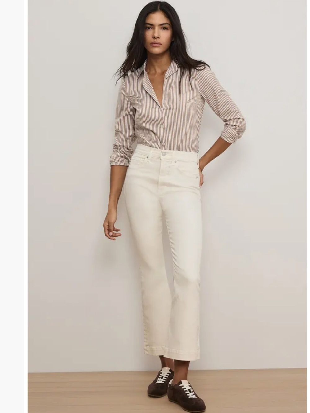 Veronica Beard Carson High Waist Flare Ankle Jeans In Ecru Size 25